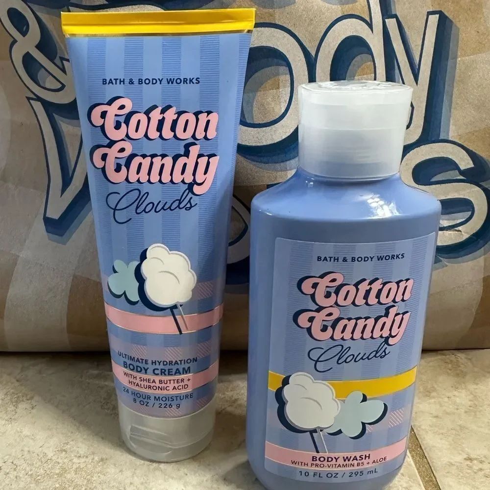 NEW Bath & Body Cotton Candy Clouds Body Cream & Body Wash